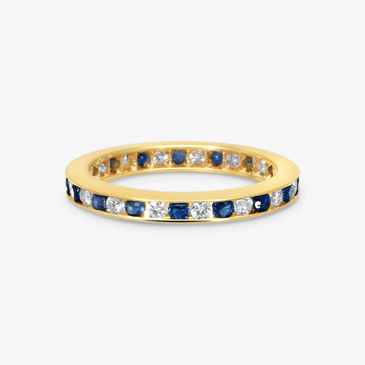 Suna Suna 14K Yellow Gold Diamond & Sapphire Wedding Band Ring Sz. 5.75 by The Solist | Thumbnail 3 Suna Suna 14K Yellow Gold Diamond & Sapphire Wedding Band Ring Sz. 5.75 by The Solist | Thumbnail 3