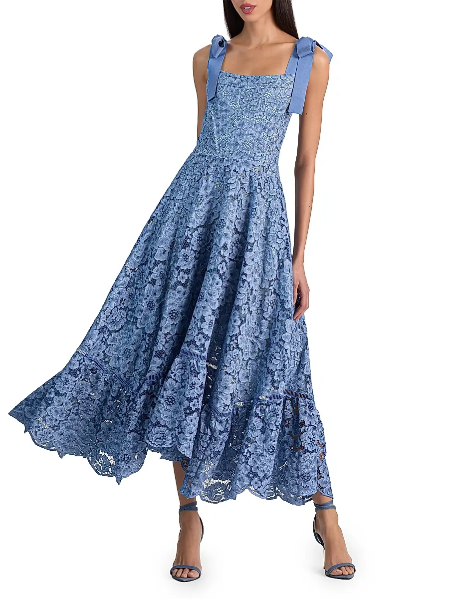 Alice + Olivia Women's Rosalee Lace Bustier Midi-Dress | Thumbnail 5 Alice + Olivia Women's Rosalee Lace Bustier Midi-Dress | Thumbnail 5