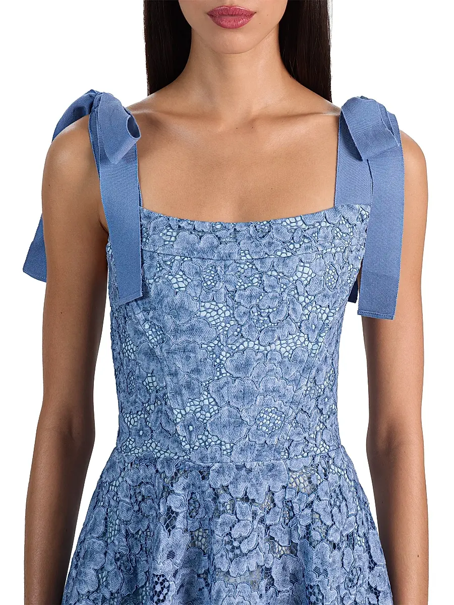 Alice + Olivia Women's Rosalee Lace Bustier Midi-Dress | Thumbnail 6 Alice + Olivia Women's Rosalee Lace Bustier Midi-Dress | Thumbnail 6