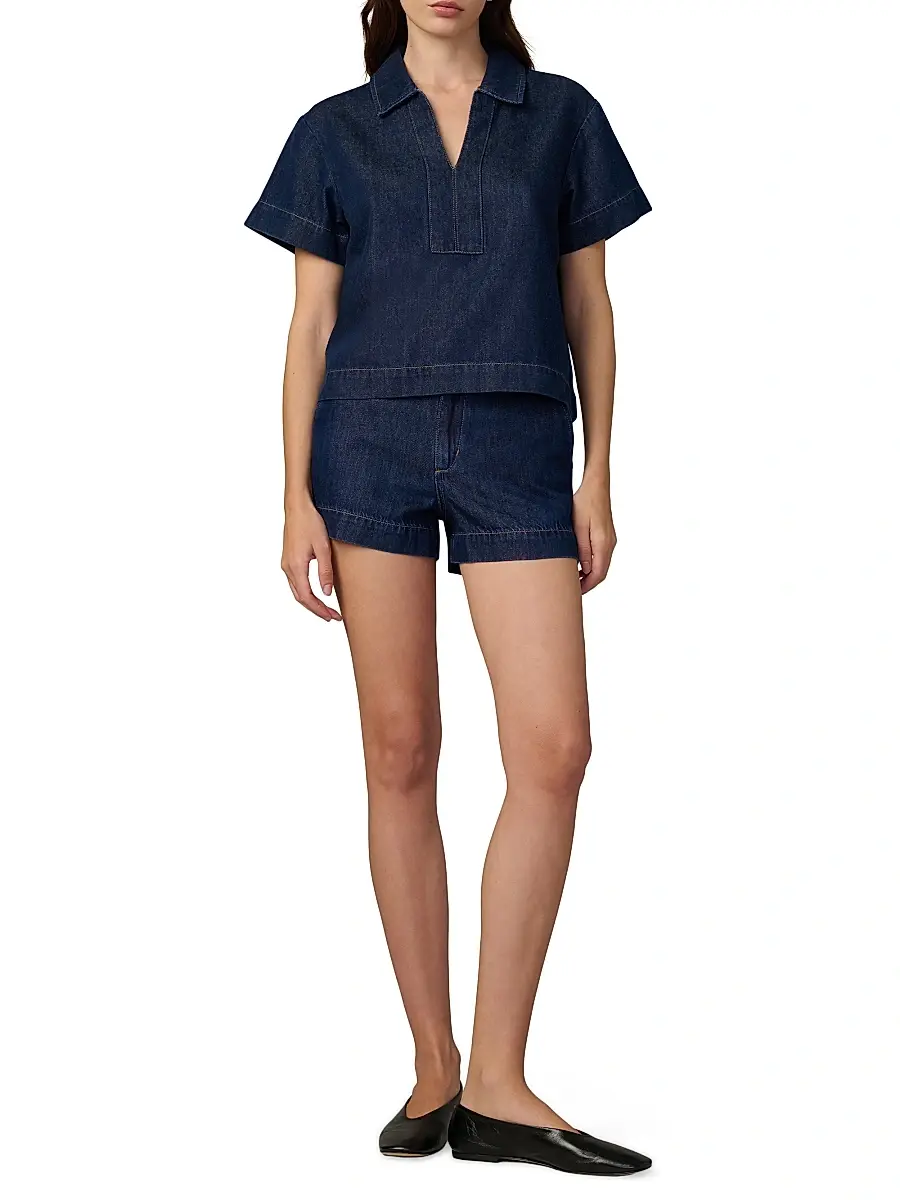 Joe's Jeans Women's The Karter Denim Trouser Shorts | Thumbnail 2 Joe's Jeans Women's The Karter Denim Trouser Shorts | Thumbnail 2