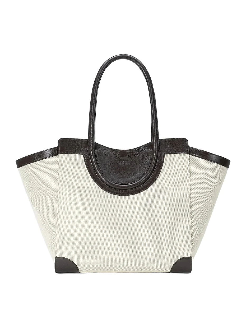 Women's Maude Leather-Trimmed Cotton Tote Bag Women's Maude Leather-Trimmed Cotton Tote Bag