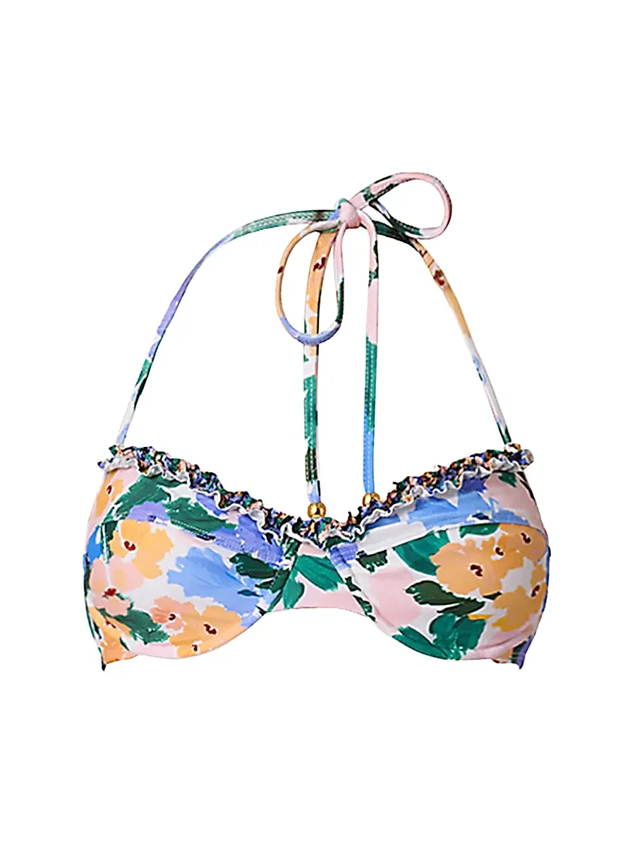 Shoshanna Women's Floral Halterneck Bikini Top | Image 1 Shoshanna Women's Floral Halterneck Bikini Top | Image 1