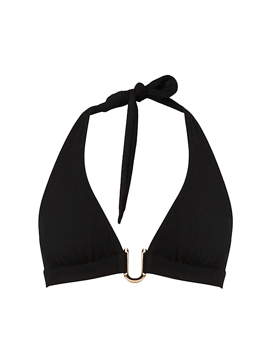 Shoshanna Women's Ring-etail Halterneck Bikini Top - Jet | Image 1 Shoshanna Women's Ring-etail Halterneck Bikini Top - Jet | Image 1