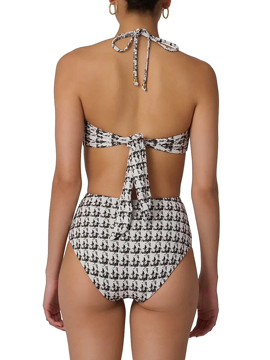 Shoshanna Women's Houndstooth Halterneck Bikini Top | Thumbnail 3 Shoshanna Women's Houndstooth Halterneck Bikini Top | Thumbnail 3