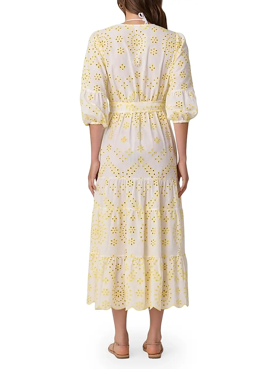 Shoshanna Women's Santorini Broderie Anglaise Cotton Maxi-Dress | Thumbnail 3