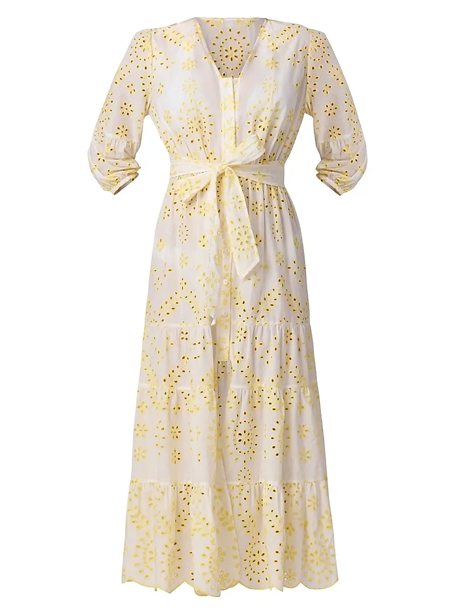 Shoshanna Women's Santorini Broderie Anglaise Cotton Maxi-Dress