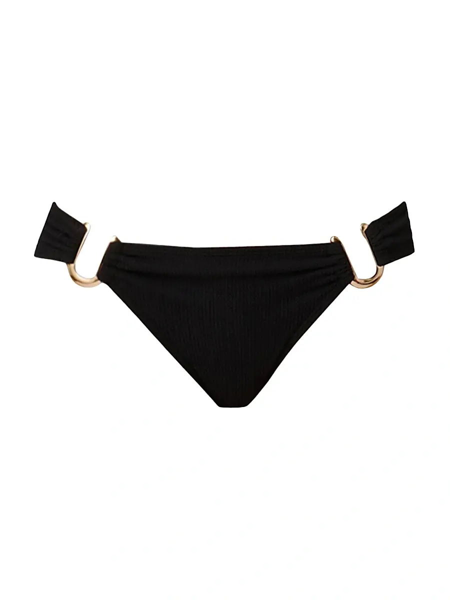 Shoshanna Women's Ring-Detail Bikini Bottom - Jet | Image 1 Shoshanna Women's Ring-Detail Bikini Bottom - Jet | Image 1