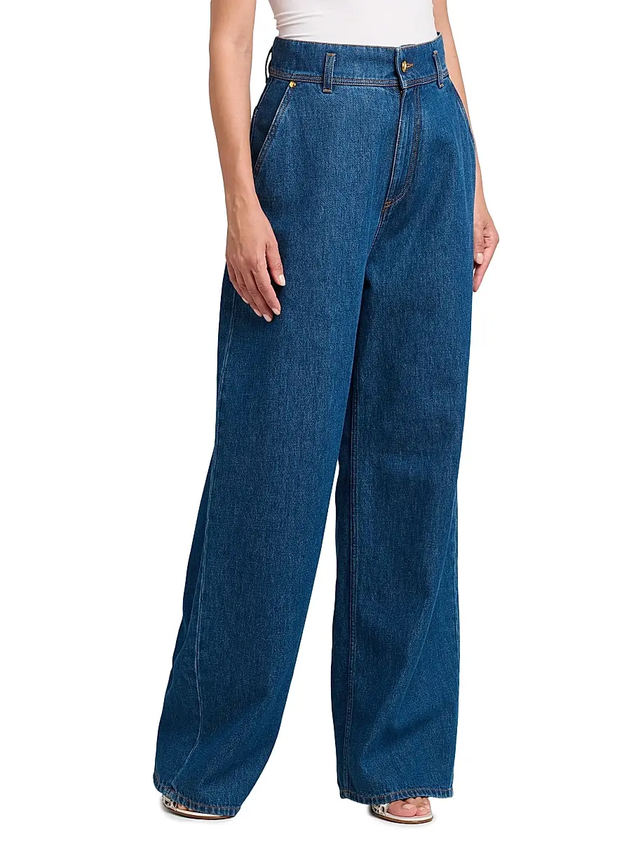 Alberta Ferretti Women's High-Waisted Wide-Leg Jeans | Thumbnail 4