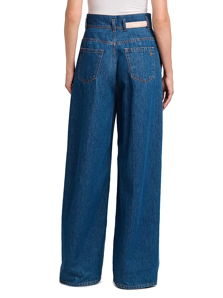 Alberta Ferretti Women's High-Waisted Wide-Leg Jeans | Thumbnail 5