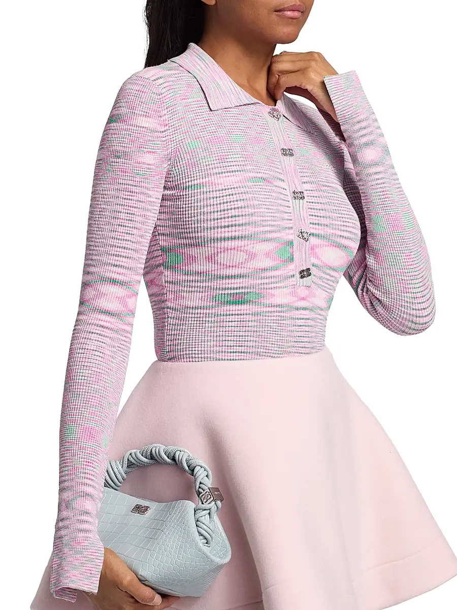 Ganni Women's Space-Dye Fitted Sweater | Thumbnail 6 Ganni Women's Space-Dye Fitted Sweater | Thumbnail 6