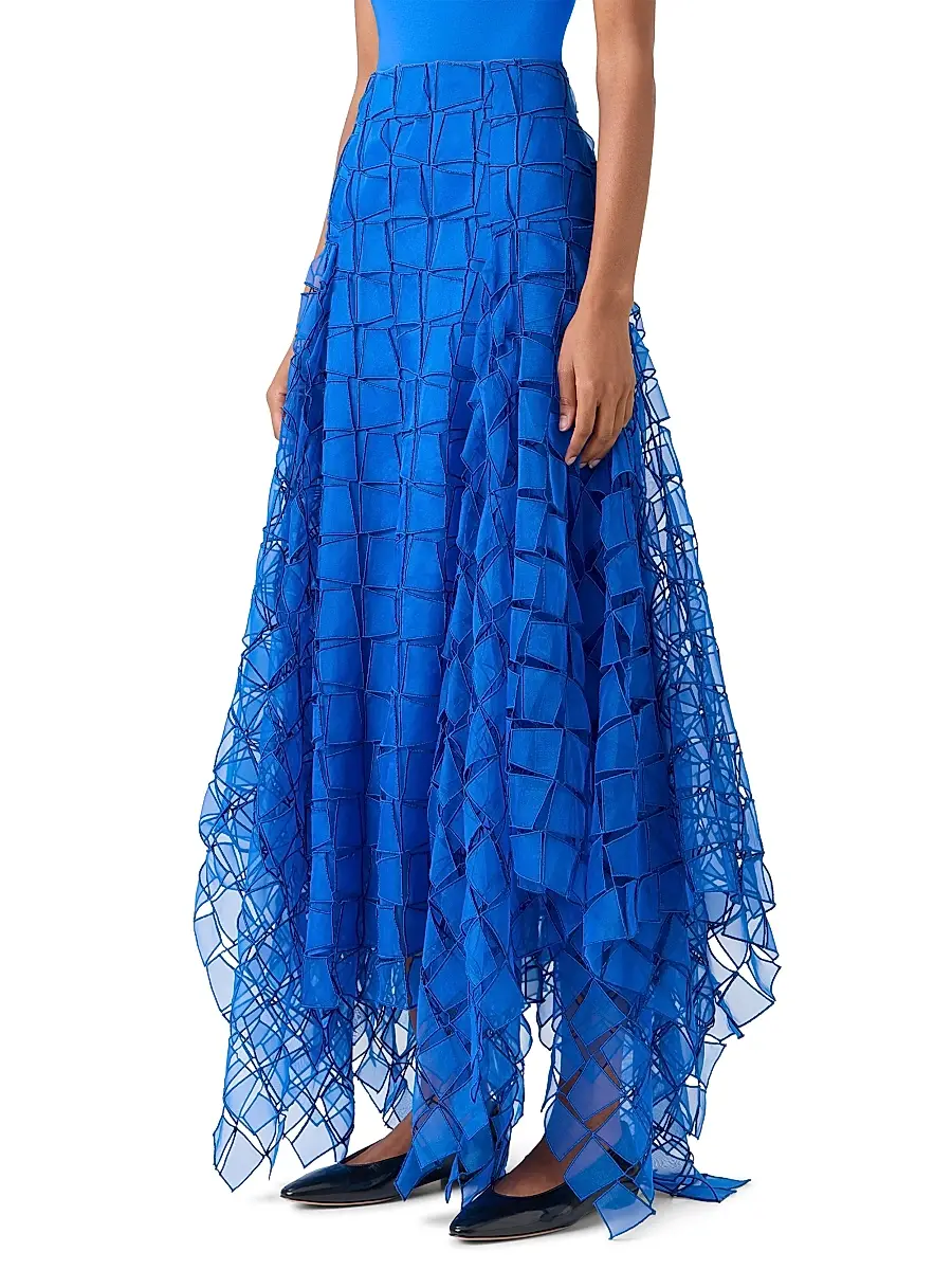 Akris Women's Organza Silk Trapazoid-Embroidered Maxi Skirt | Thumbnail 3