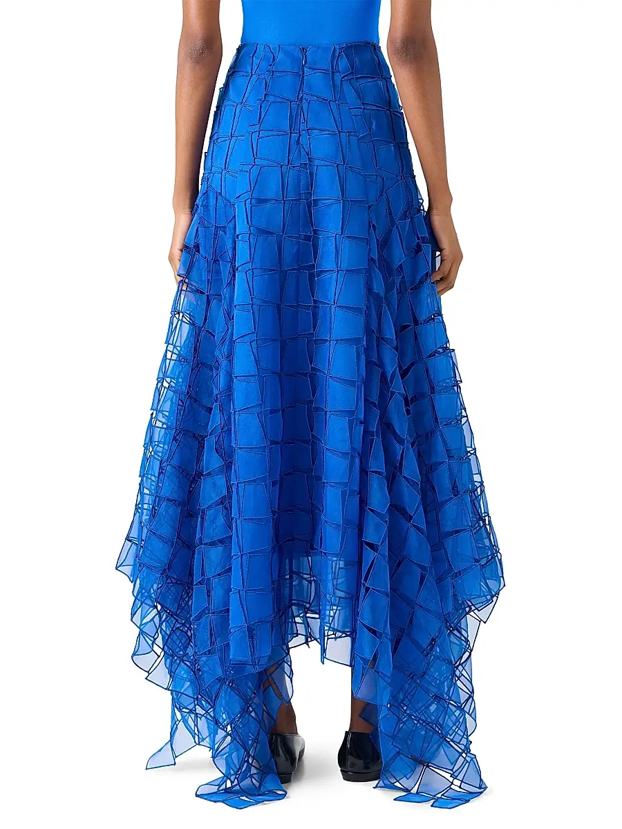 Akris Women's Organza Silk Trapazoid-Embroidered Maxi Skirt | Thumbnail 4