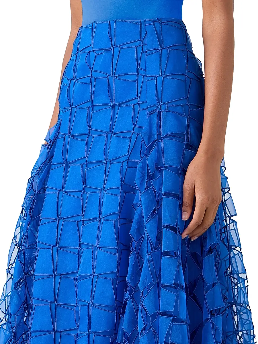 Akris Women's Organza Silk Trapazoid-Embroidered Maxi Skirt | Thumbnail 5