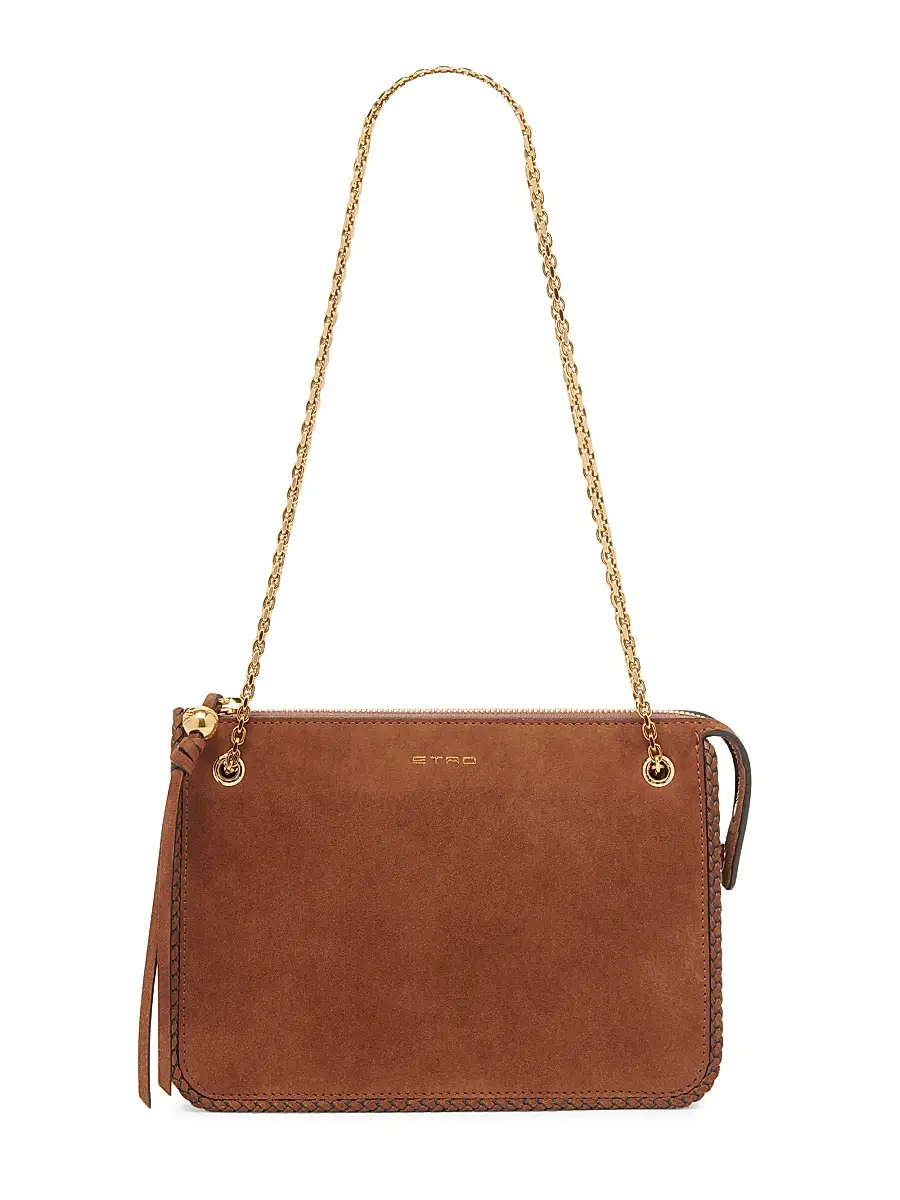 Etro Women's Pelle Unita Convertible Suede Clutch Crossbody Bag - Brown | Thumbnail 5