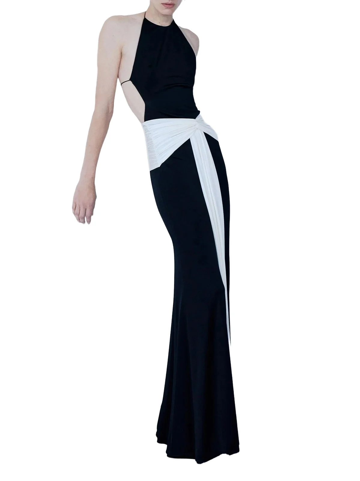 The New Arrivals Ilkyaz Ozel Women's Euphorie Jersey Halter Gown