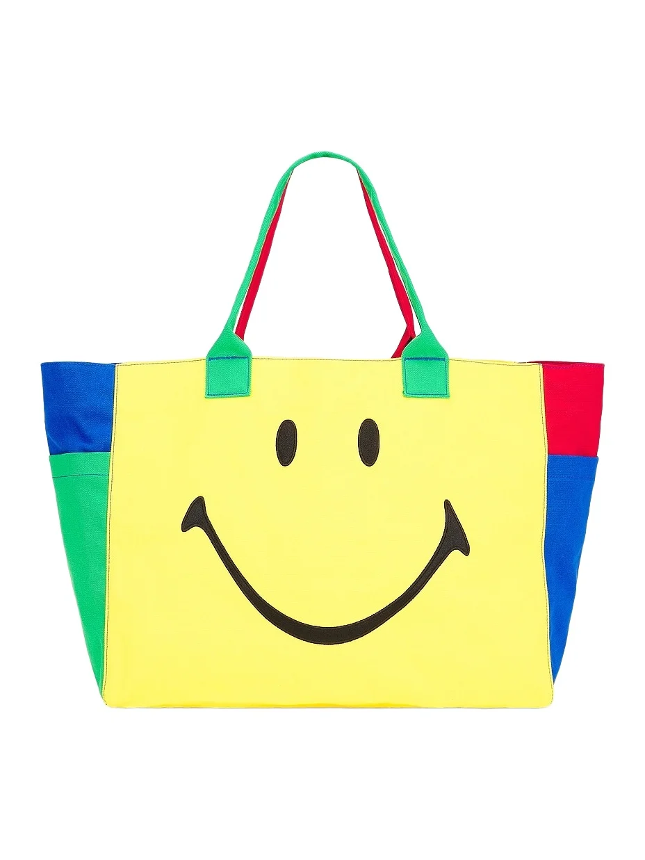 Smiley Colorblock Tote Bag