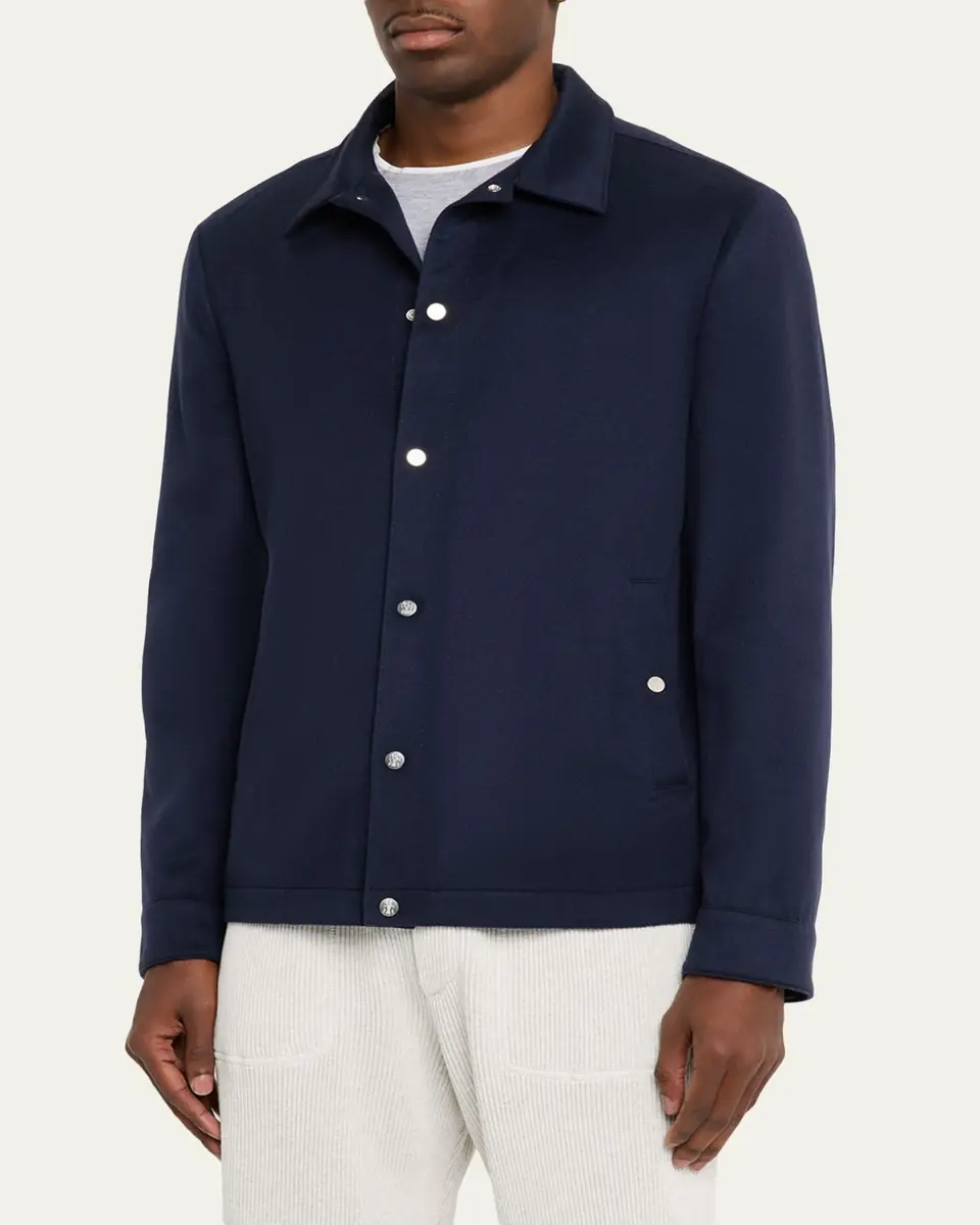 Brunello Cucinelli Men's Cashmere Flannel Jacket | Thumbnail 4