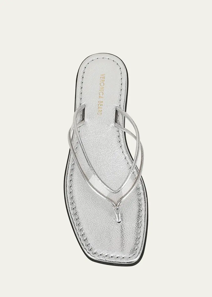 Veronica Beard Clea Metallic Leather Jelly Thong Sandals | Thumbnail 3 Veronica Beard Clea Metallic Leather Jelly Thong Sandals | Thumbnail 3