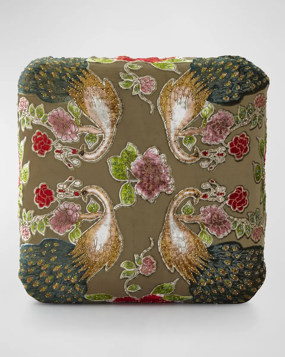 Haute House Peacock Cube Ottoman | Thumbnail 3