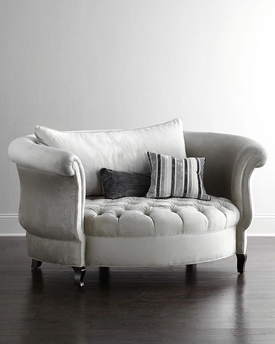 Haute House Harlow Silver Cuddle Chair | Image 1 Haute House Harlow Silver Cuddle Chair | Image 1