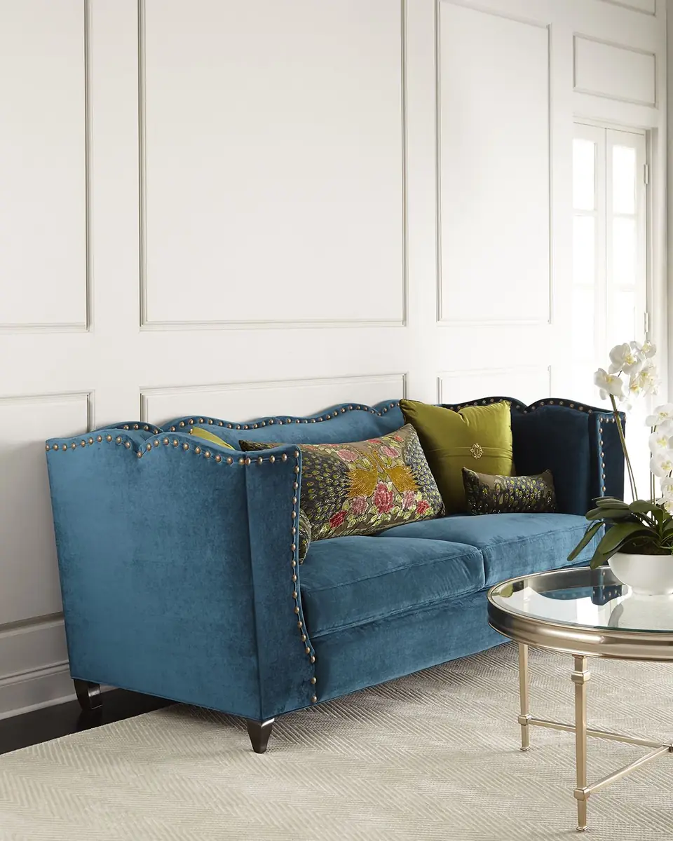 Haute House Santiago Peacock Sofa 92" | Thumbnail 2 Haute House Santiago Peacock Sofa 92" | Thumbnail 2