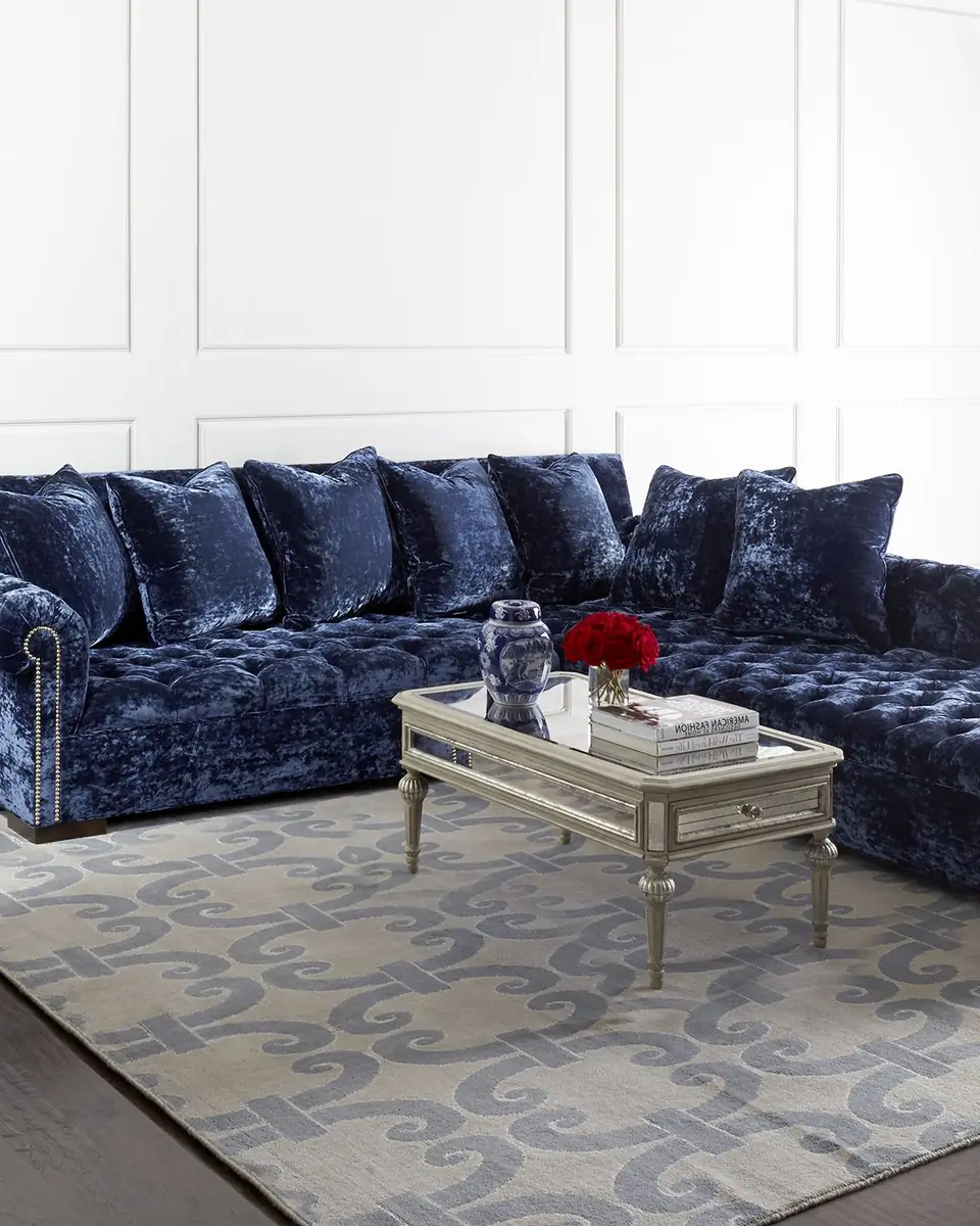 Haute House Divine Crushed Velvet Right Chaise Sectional, 116" | Thumbnail 3 Haute House Divine Crushed Velvet Right Chaise Sectional, 116" | Thumbnail 3