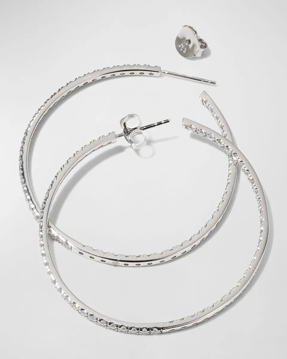 Fantasia by DeSerio 18K Gold-Plated Sterling Silver Cubic Zirconia Hoop Earrings | Thumbnail 4 Fantasia by DeSerio 18K Gold-Plated Sterling Silver Cubic Zirconia Hoop Earrings | Thumbnail 4