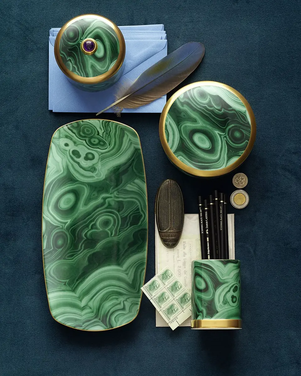 L'Objet Malachite Rectangular Tray | Thumbnail 2 L'Objet Malachite Rectangular Tray | Thumbnail 2