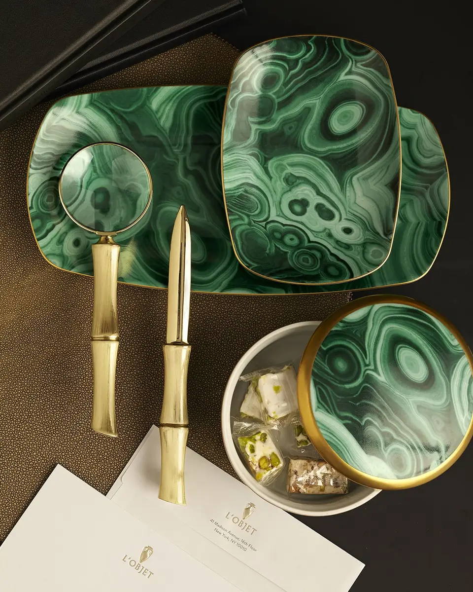 L'Objet Malachite Rectangular Tray | Thumbnail 2 L'Objet Malachite Rectangular Tray | Thumbnail 2