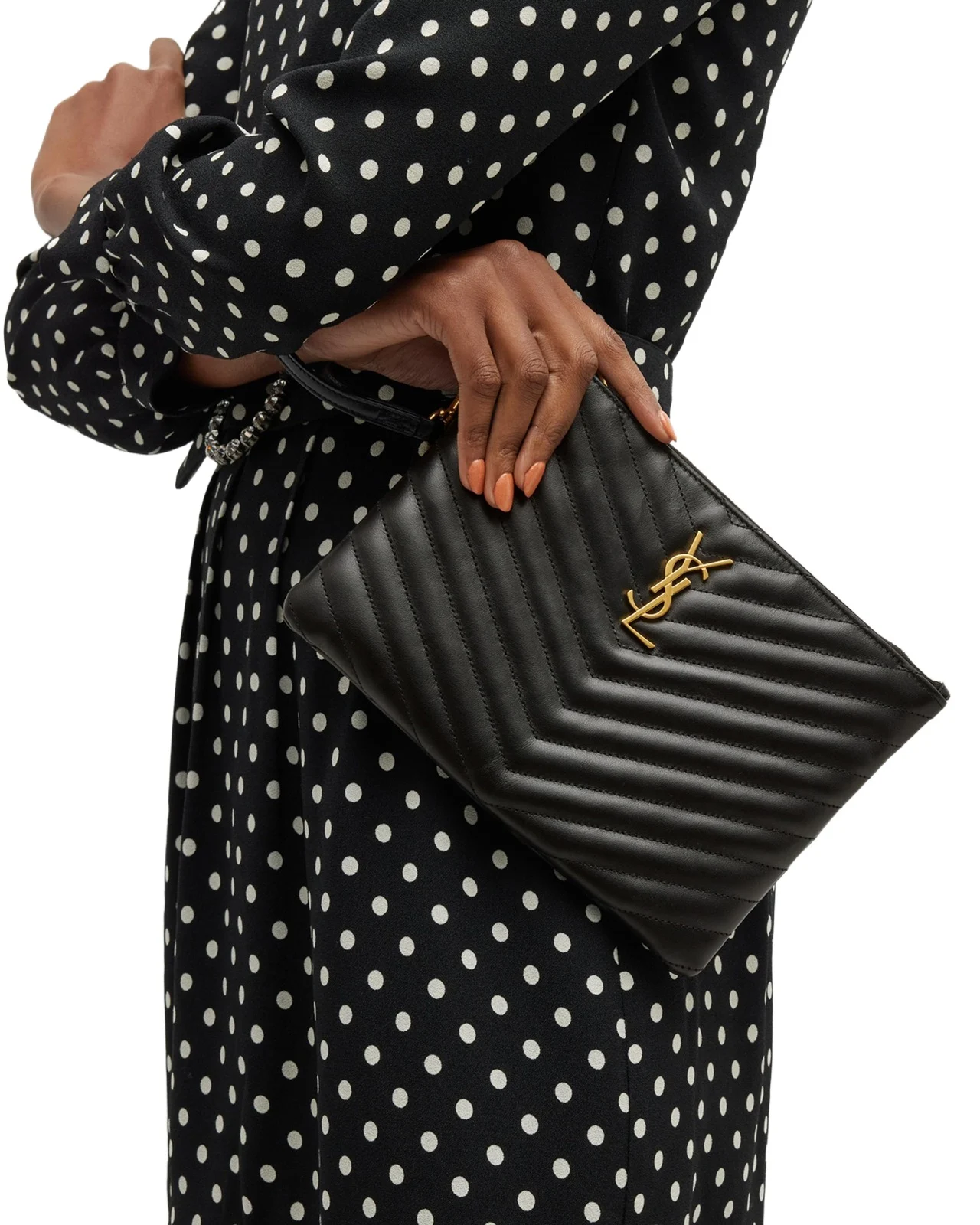 YSL Monogram Small Pouch in Smooth Leather YSL Monogram Small Pouch in Smooth Leather