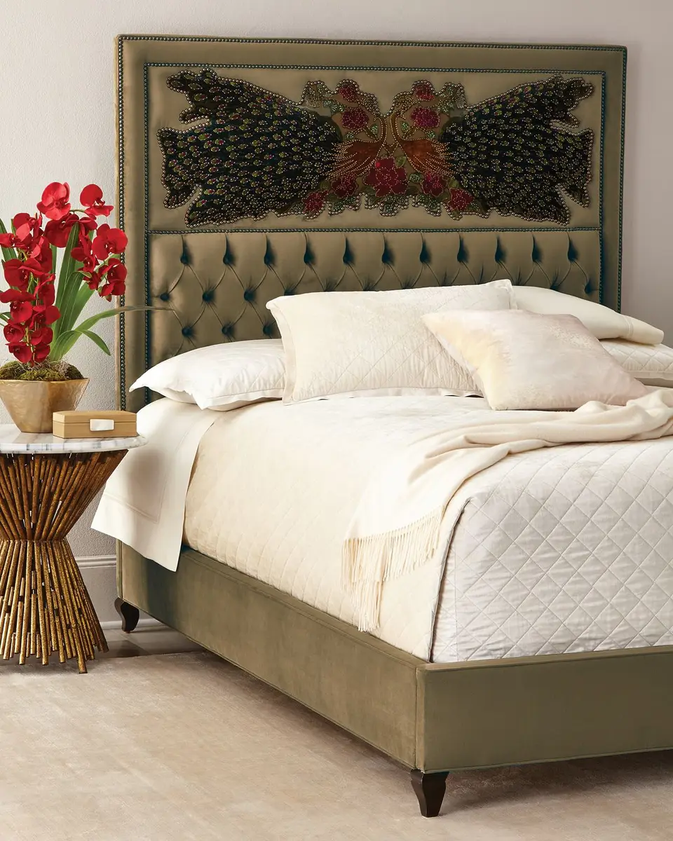 Haute House Peacock Sage Queen Bed | Thumbnail 2 Haute House Peacock Sage Queen Bed | Thumbnail 2