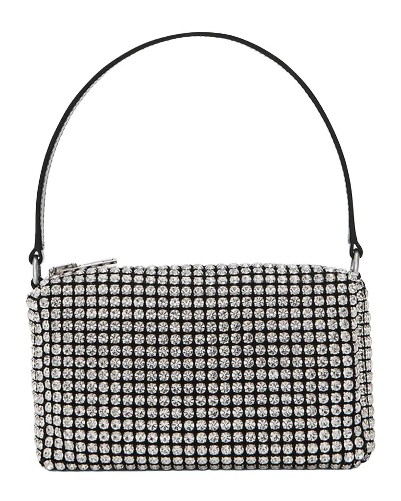 Alexander Wang Rhinestone Chain-Mesh Medium Pouch Shoulder Bag | Image 1 Alexander Wang Rhinestone Chain-Mesh Medium Pouch Shoulder Bag | Image 1