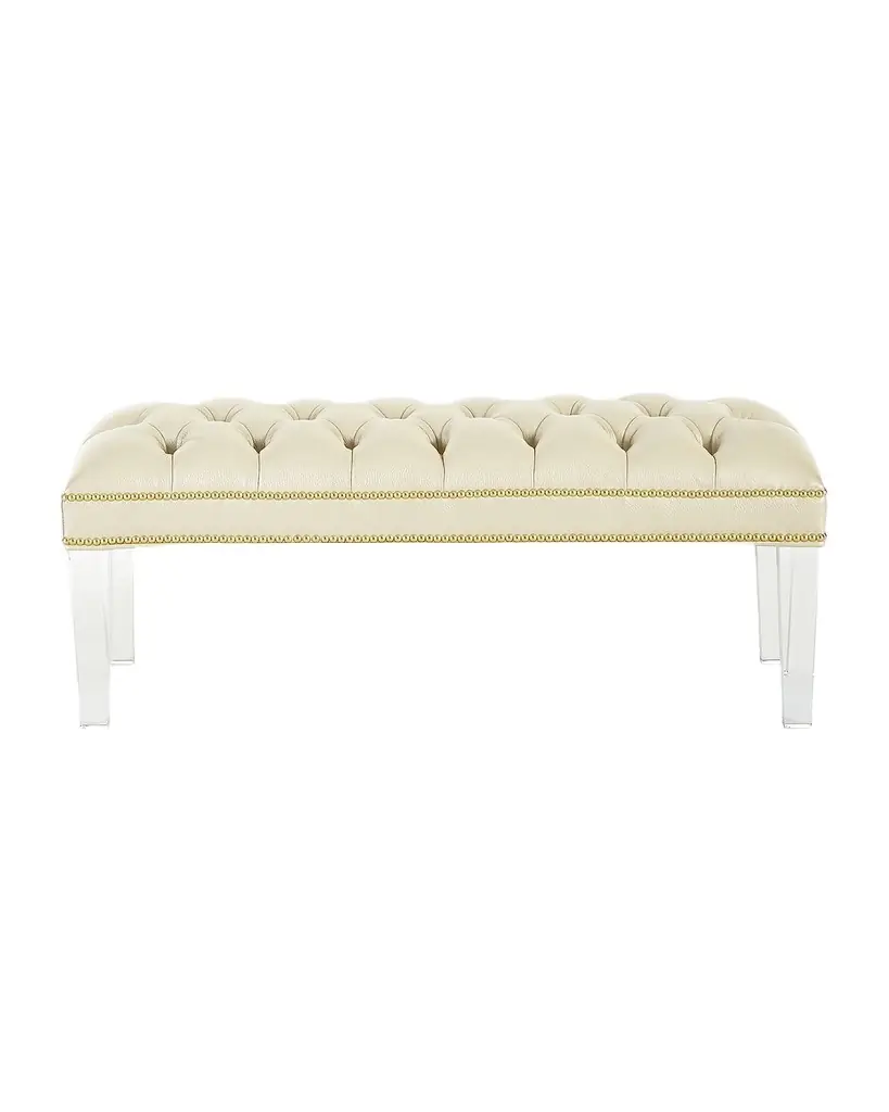 Haute House Custan Leather Bench 42"