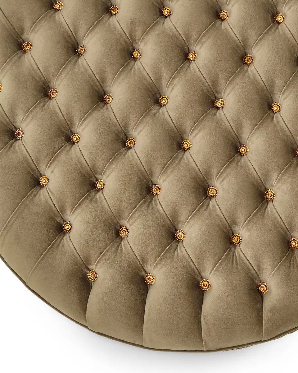 Haute House Round Peacock Ottoman | Thumbnail 3 Haute House Round Peacock Ottoman | Thumbnail 3