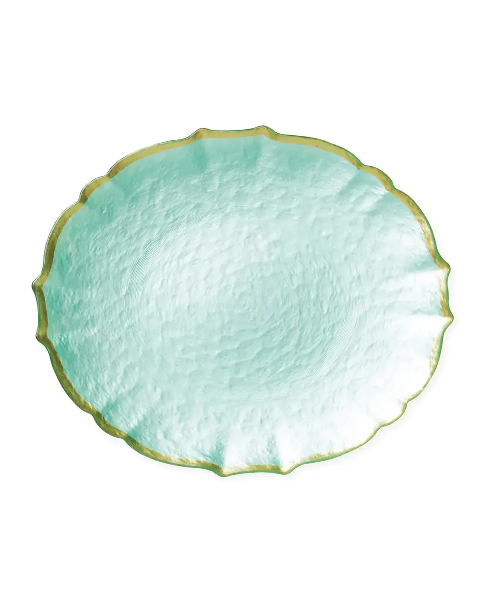 Vietri Baroque Glass Aqua Service Plate/Charger | Thumbnail 2