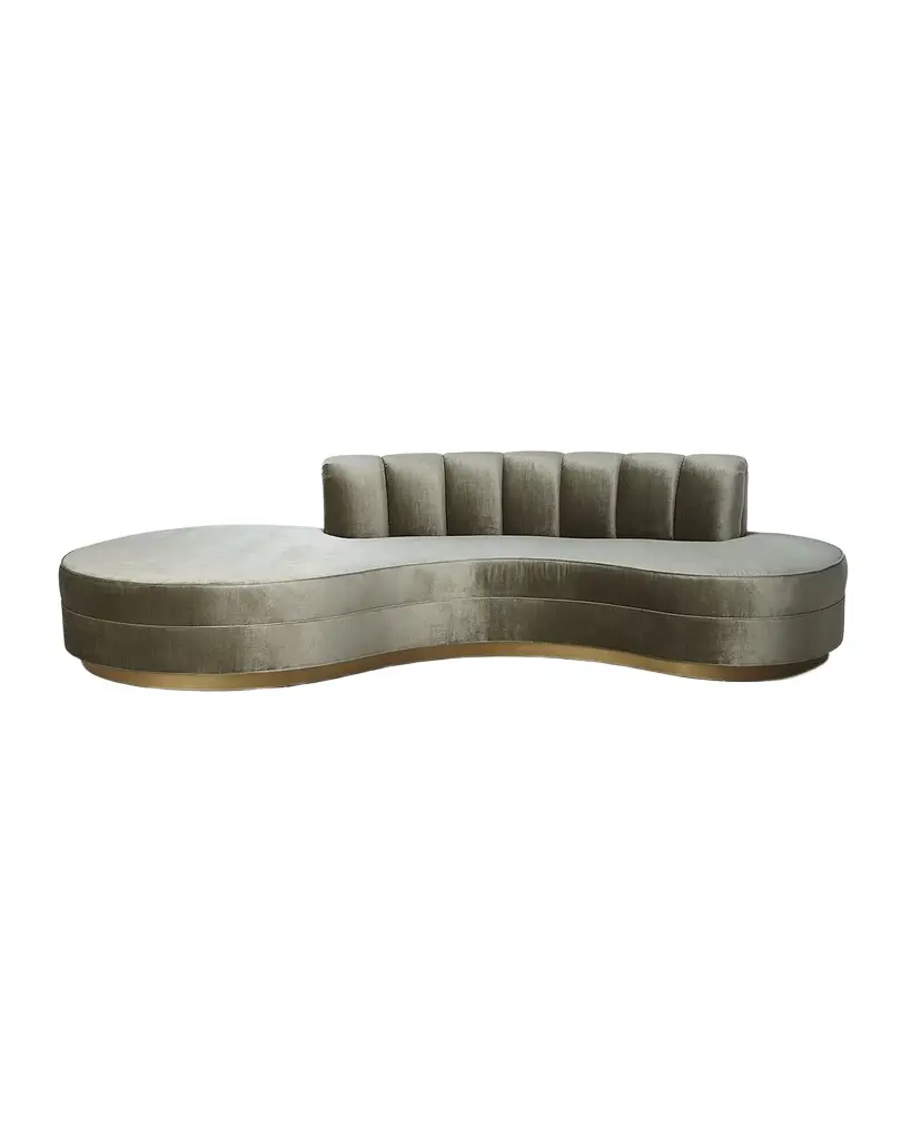 Haute House Layla Channel Tufted Curved Sofa 121" | Image 1 Haute House Layla Channel Tufted Curved Sofa 121" | Image 1