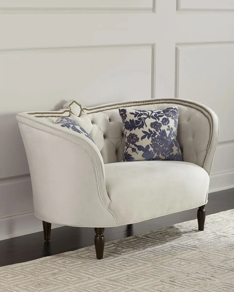 Haute House Erin Tufted-Back Settee | Thumbnail 2