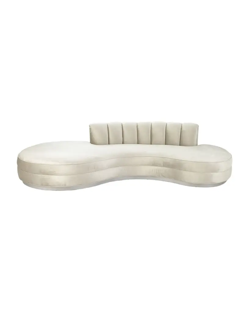 Haute House Layla Channel Tufted Curved Sofa 121"