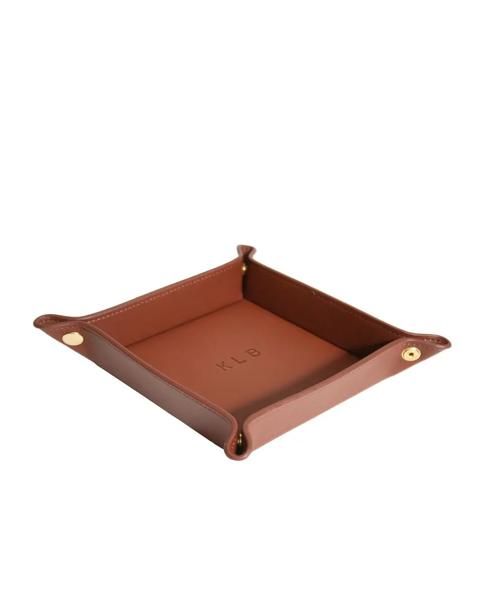 Royce New York Monogrammed Leather Catchall Valet Tray | Thumbnail 2