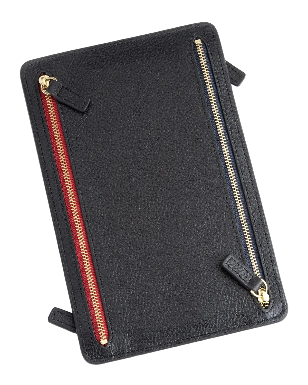 Royce New York Monogrammed Leather RFID Blocking Foup Zip Travel Organizer
