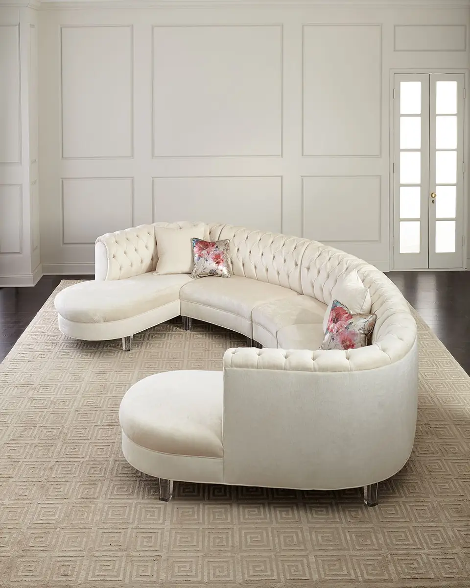 Haute House Pouf Double Chaise Sectional | Thumbnail 2