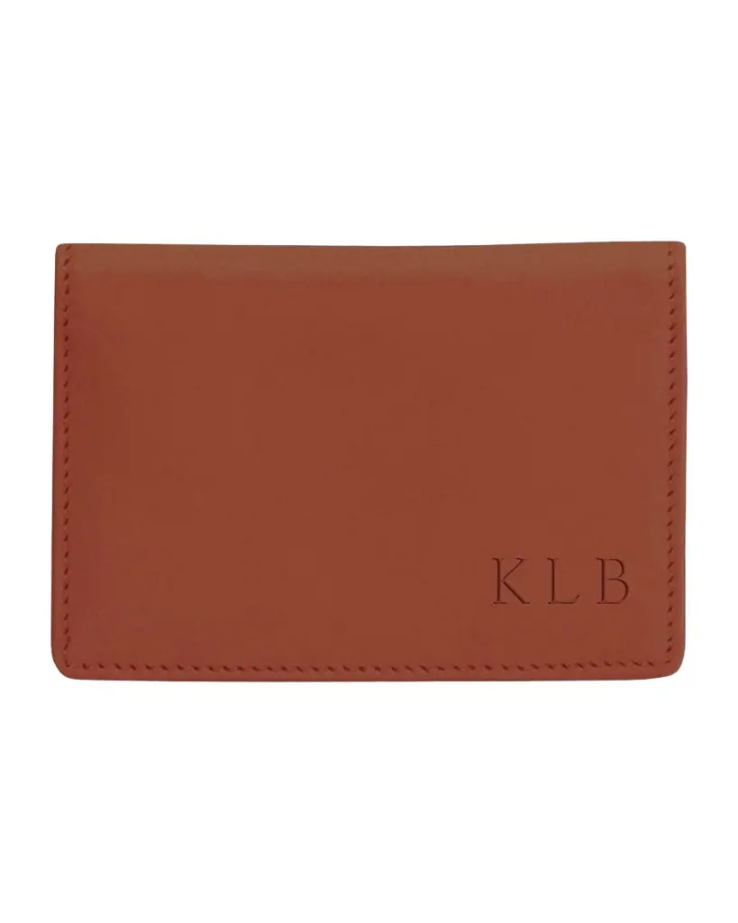 Royce New York Monogrammed Leather Card Holder Wallet | Image 1 Royce New York Monogrammed Leather Card Holder Wallet | Image 1