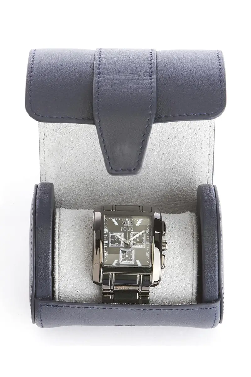 Royce New York Monogrammed Leather Travel Watch Roll, Personalized | Thumbnail 5