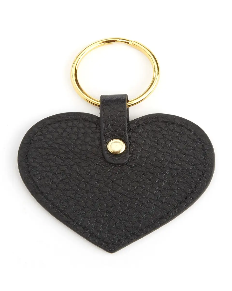 Royce New York Monogrammed Leather Heart-Shaped Key Chain, Personalized | Thumbnail 2