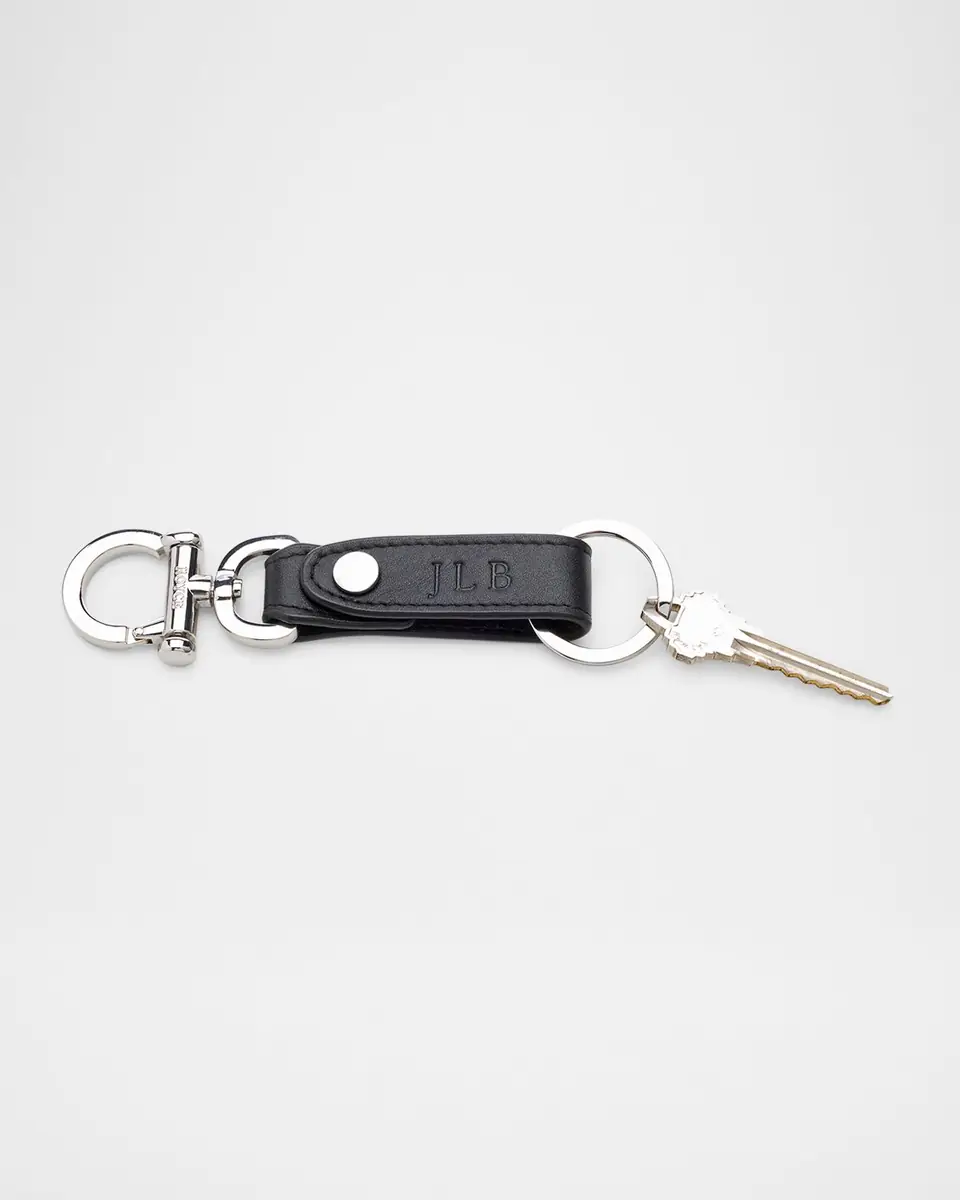 Royce New York Monogrammed Leather Valet Key Chain | Thumbnail 2