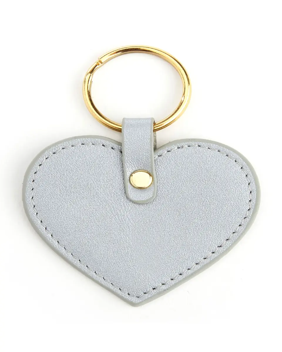 Royce New York Monogrammed Leather Heart-Shaped Key Chain, Personalized | Thumbnail 2