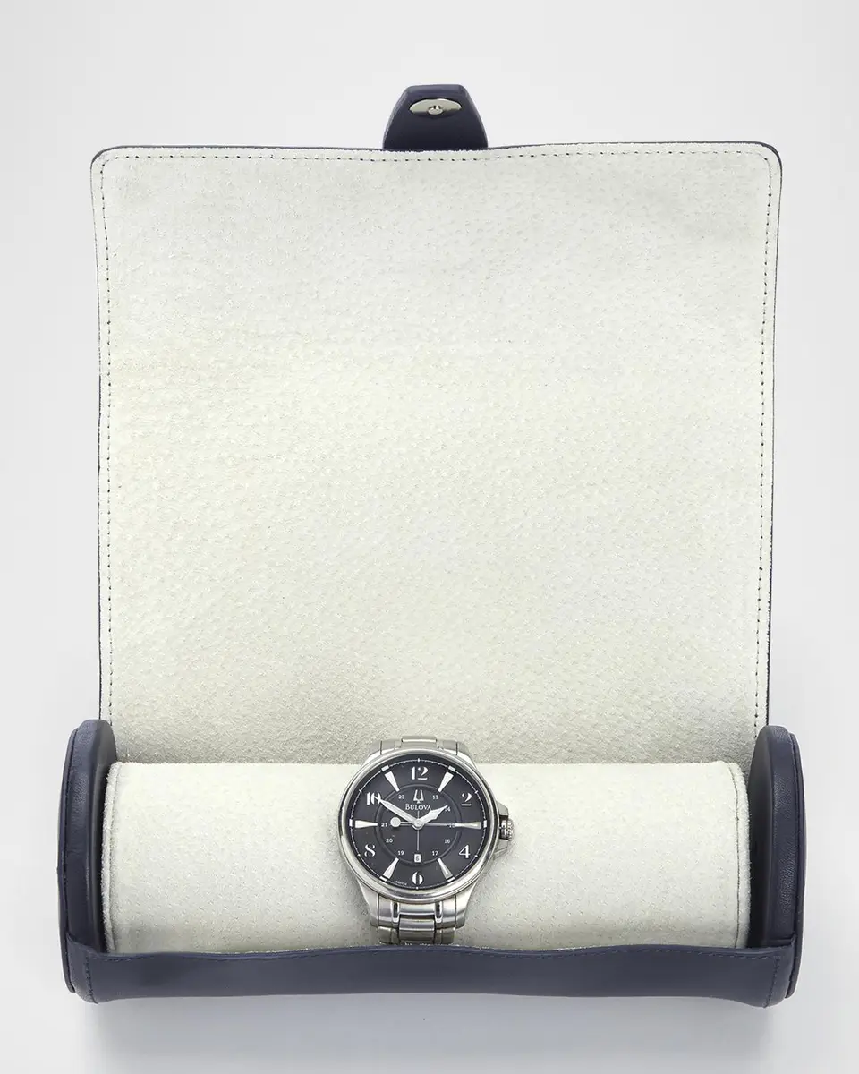 Royce New York Monogrammed Leather Travel Watch Roll, Personalized | Thumbnail 2