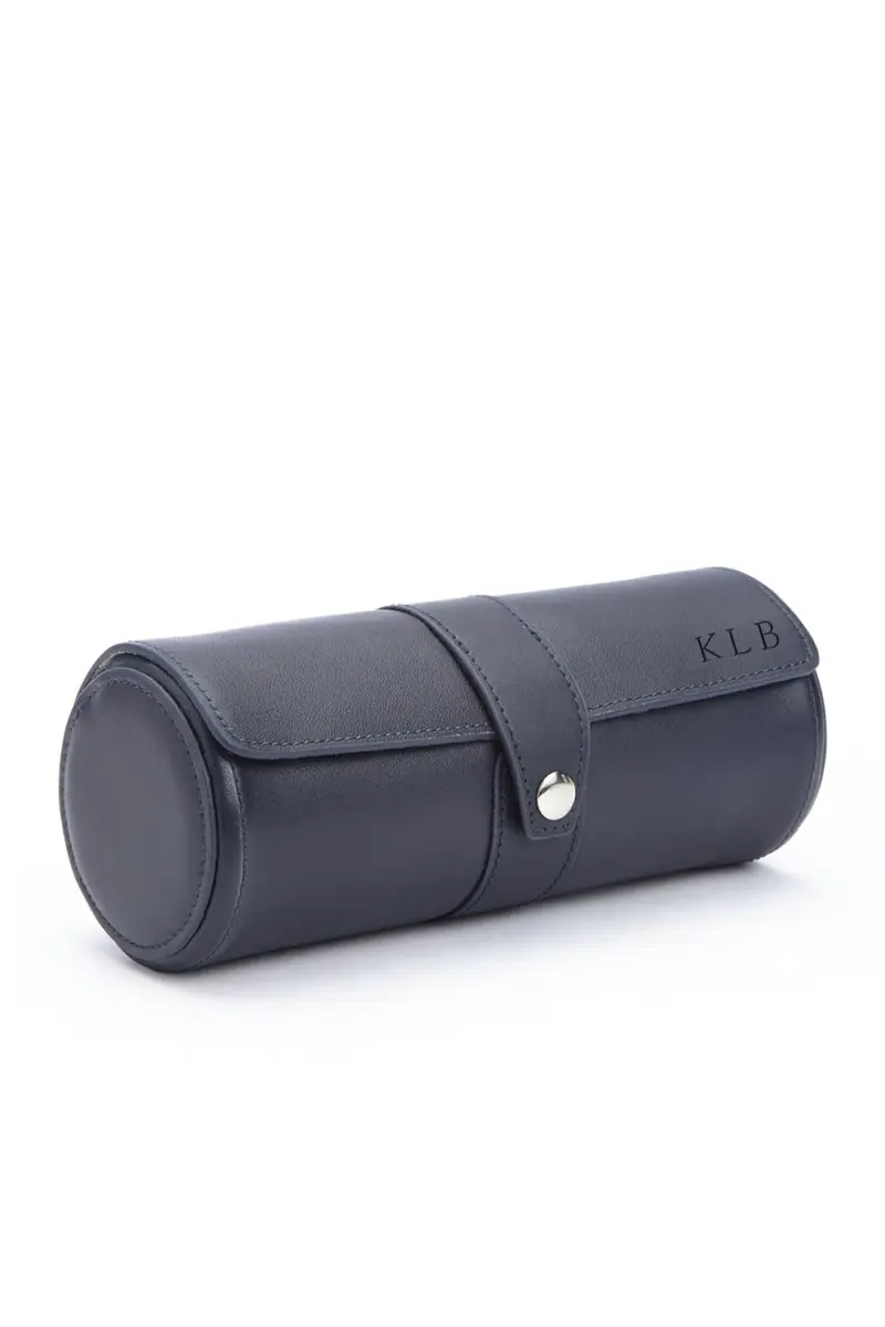 Royce New York Monogrammed Leather Travel Watch Roll, Personalized | Thumbnail 4