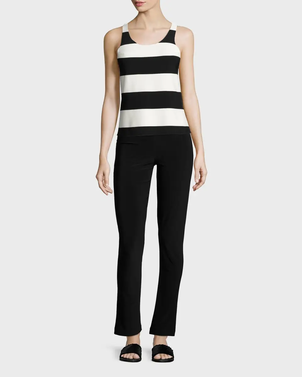 Norma Kamali Boot-Cut High-Waist Pants, Black | Thumbnail 2