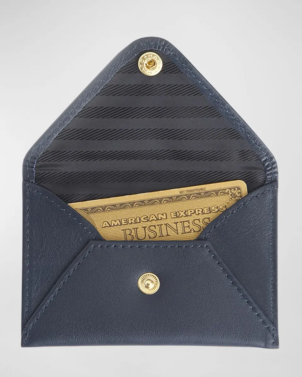 Royce New York Monogrammed Leather Envelope Style Card Holder, Personalized | Thumbnail 2